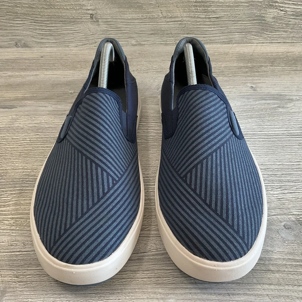 Olukai Mens LAE'AHI LOLE Trench Blue Canvas Slip On Shoes Sneakers Size 11
